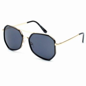 Iris CD13-D01-B01 Modern Hexagonal Metal Frame Sunglasses