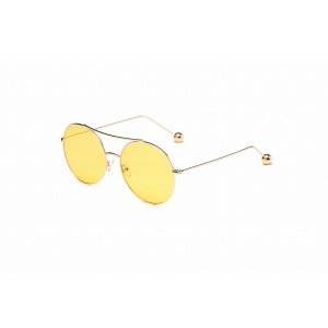 Iris S1016-CA02-B65 Unisex Round Tinted Lens Sunglasses