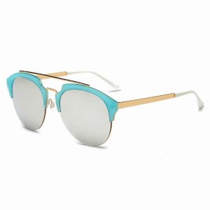 Iris CA15K T04-P05 Half Frame Mirrored Lens Horned Rim Sunglasses