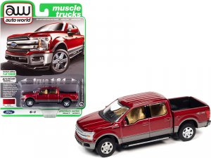 Autoworld 64322-AWSP078A 2019 Ford F-150 Lariat 4x4 Pickup Truck Ruby 