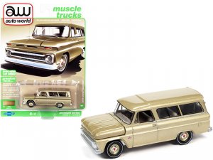 Autoworld 64322-AWSP073B 1966 Chevrolet Suburban Saddle Tan Metallic \