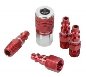 Colorconnex A73456D Coupler  Plug Kit Type D 14in Npt 14in Body Red 5 