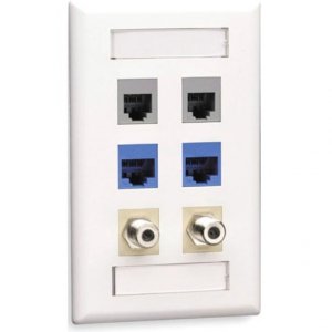 Black WPT482 Gigastation2 Wallplate, 6-port Single-ga