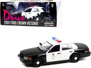 Greenlight 84143 2001 Ford Crown Victoria Police Interceptor Black And