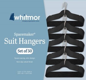 Whitmor 6478-6841-50-CB-BLK Spacemaker Suit Hangers S50