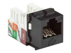 Black C6AJA70-BK-R2 Cat6a Keystone Jack - Unshielded, Rj45, Black