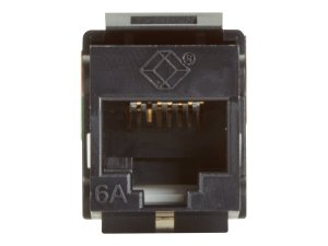 Black C6AJA70-BK-R2 Cat6a Keystone Jack - Unshielded, Rj45, Black