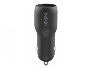 Belkin F7U100BTBLK 30w Car Charger, 18w Usb-c, 12w Usb-a,bl