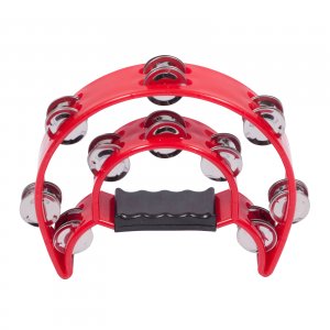 X8 X8-TAMB-CR-DLX-RD Deluxe Crescent Tambourine, Red