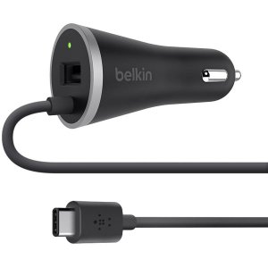 Belkin F7U006BT04-BLK Usbc Car Chrgr Usba Port