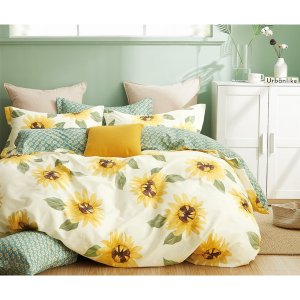 Say RFS-3270-D-FQ Mia Sunflower 100% Cotton Reversible 3 Pcs Duvet Cov