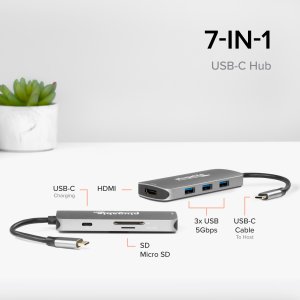 Plugable USBC-7IN1 Plugable 7-in-1 Usb C Hub Adapter