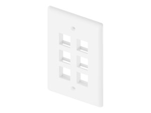 Unc WP-6P-WHT 6port Wall Plate, Single Gang, White