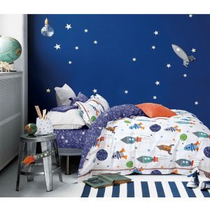 Say MX-20-C-FQ Johanas Rocket Ship  100% Cotton Reversible Comforter S