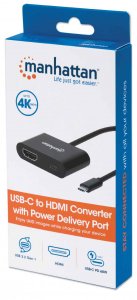 Manhattan 153416 Usb-c To Hdmi Converter With Pd Port