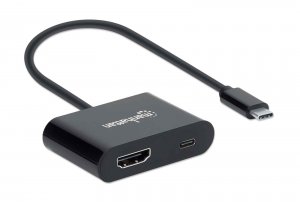 Manhattan 153416 Usb-c To Hdmi Converter With Pd Port