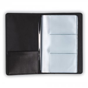 Samsill 80730 Leather Card File Black