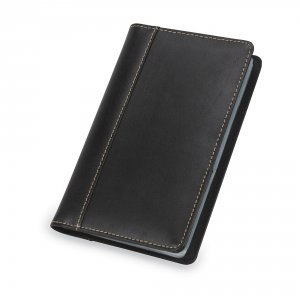 Samsill 80730 Leather Card File Black