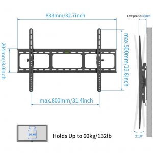 Amer BIGASSMOUNT60T Panel Wall Mount Tilt 60kg