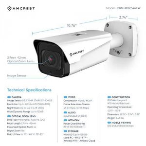 Amcrest IP8M-MB2546EW 4k Optical Zoom Ip Outdoor Poe Camera