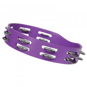 X8 X8-TAMB-SPTC-P 10 8 Double Row Wood Tambourine, Purple