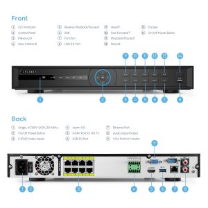 Amcrest NV5216E-8P 4k 16ch 8 Port Poe Nvr