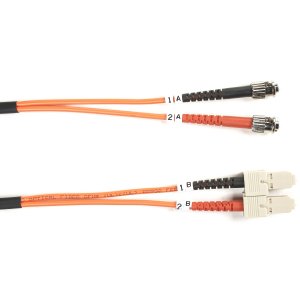 Black FO625-003M-STSC Fiber Patch Cable 3m Mm 62.5 St To Sc