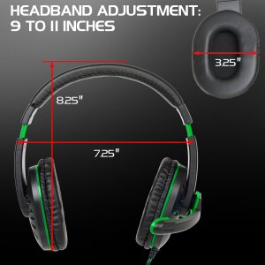 Generic ENGXH50100GNWS Gaming Headset With Rotating Mic (green)