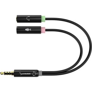 Sabrent CB-AUHM 3.5mm Headset Splitter Adapter