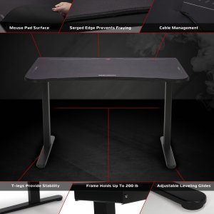 Ofm RSP-1048-BLK Respawn Gaming Table Black