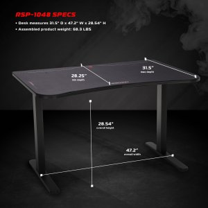 Ofm RSP-1048-BLK Respawn Gaming Table Black