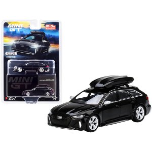 True MGT00257 Audi Rs 6 Avant With Roof Box Mythos Black Metallic Limi