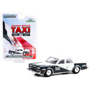 Greenlight 30200 1984 Dodge Diplomat White And Dark Gray Taxi Tijuana 