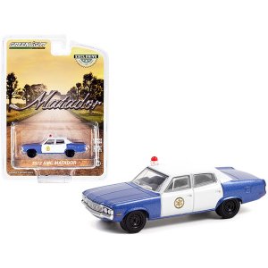 Greenlight 30219 1972 Amc Matador Blue Metallic And White Colonial Cit