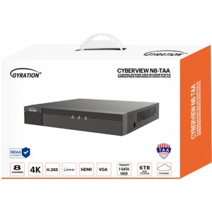 Adesso CYBERVIEWN8-TAA 8ch Nvr H.265 4k No Hdd  Poe, 1 Sata Interface