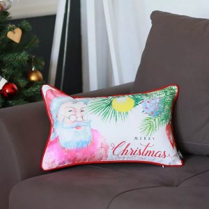 Homeroots.co 355311 Santa Claus Decorative Throw Pillow Cover - 12x20 