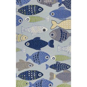 Homeroots.co 353390 2' X 4' Polyester Light Blue Area Rug