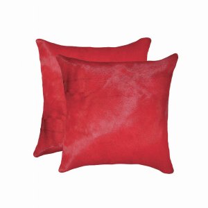 Homeroots.co 317090 18 X 18 X 5 Firecracker, Cowhide - Pillow 2 Pack