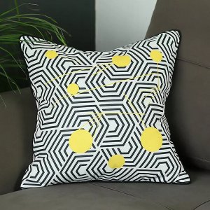 Homeroots.co 355535 18x18 Scandi Square Geo Printed Decorative Throw P