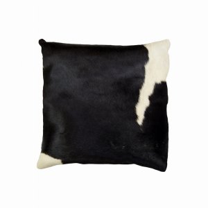 Homeroots.co 293205 18 X 18 X 5  Black And White Cowhide - Pillow