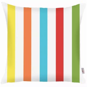 Homeroots.co 355369 18x 18 Colored Tropical Stripes Decorative Throw P