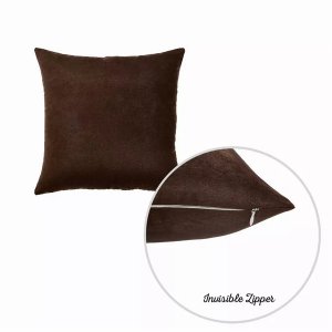 Homeroots.co 355488 Set Of 2 Brown Brushed Twill Decorative Throw Pill