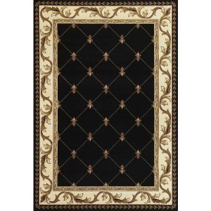 Homeroots.co 353288 2'x3' Black Machine Woven Heat Set Hand Carved Fle