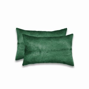 Homeroots.co 317288 12 X 20 X 5 Verde, Cowhide - Pillow 2-pack