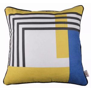 Homeroots.co 355460 Square Abstract Geo Decorative Throw Pillow Cover