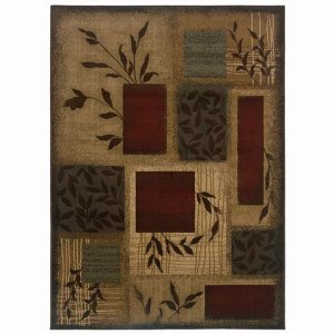 Homeroots.co 383624 3'x4' Beige And Red Floral Indoor Jute Area Rug