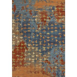 Homeroots.co 353635 3' X 5' Polypropylene Blue Or Coral Area Rug