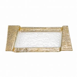 Homeroots.co 376058 13 Handcrafted Gold Snack Or Vanity Tray