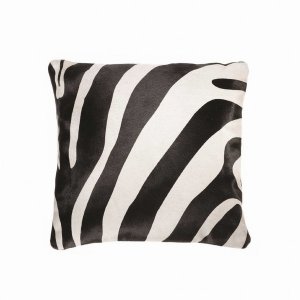 Homeroots.co 316656 18 X 18 X 5 Zebra Black On Off White Cowhide - Pil