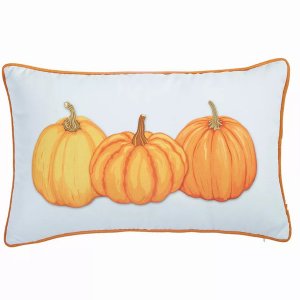 Homeroots.co 355442 Pumpkin Trio Lumbar Decorative Throw Pillow Cover